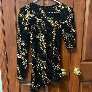 Sequin Black and Gold Dance Costume